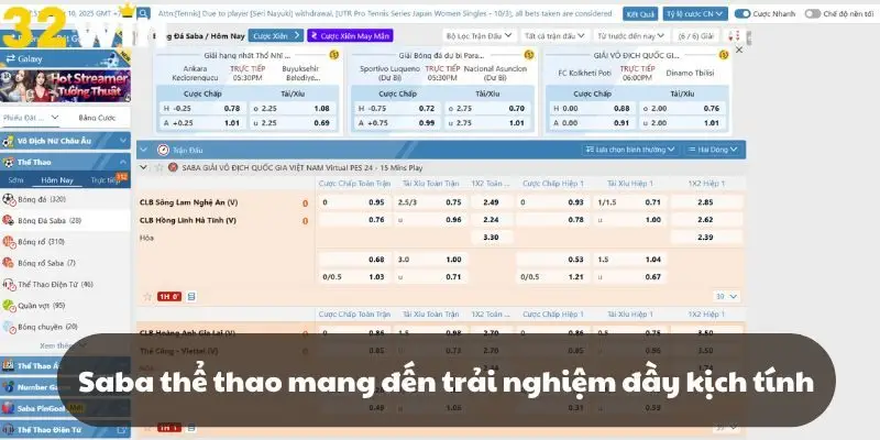 Saba thể thao mang đến trải nghiệm cá cược bóng đá ảo đầy kịch tính